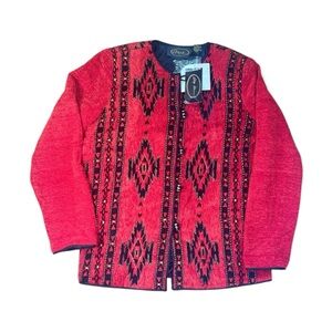 Alex Kim Aztec Western Jacket Red Embroidered NWT Size S